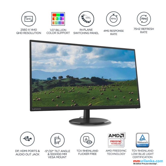 Lenovo D32q-20 31.5inch Monitor (3Y)